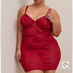 Torrid Cut Out Strappy Chemise Red Women’s Size 3X